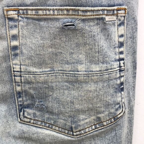 AMIRI Blue Skinny Distressed Jeans - Picture 13 of 16